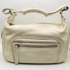 Tod's Mercer Leather Handbag Beige/Cream Butter Soft Silver Hardware (RARE)